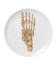 Party Plates with human foot bone designs