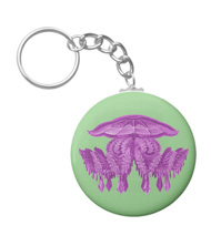 Keychains with jellyfish designs, based on the drawings of Ernst Haeckel