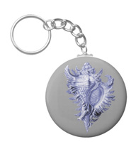 Keychains with shell designs, based on the drawings of Ernst Haeckel