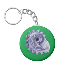 Keychains with shell designs, based on the drawings of Ernst Haeckel