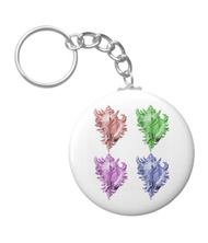 Keychains with shell designs, based on the drawings of Ernst Haeckel