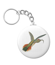 Keychains with bird drawings from the works of John Gould 