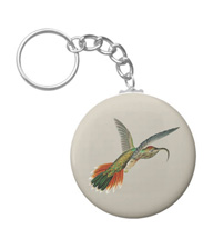 Keychains with bird drawings from the works of John Gould 