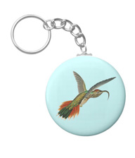 Keychains with bird drawings from the works of John Gould 