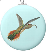 Keychains with bird drawings from the works of John Gould 