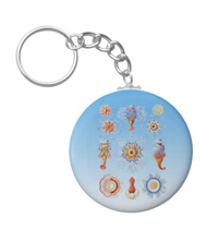 Keychains with jellyfish designs, based on the drawings of Ernst Haeckel