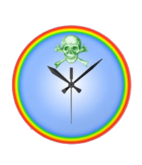 Skull and cross bones clocks