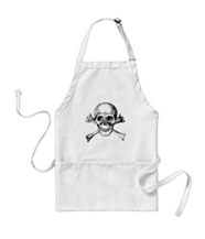 Skull and cross bones aprons