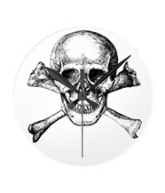 Skull and cross bones clocks