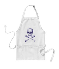 Skull and cross bones aprons