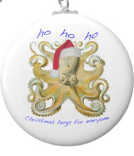 Keychains with squid and octopus designs, based on the drawings of Ernst Haeckel