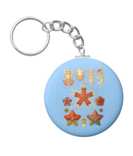 Keychains with starfish designs, based on the drawings of Ernst Haeckel