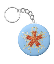 Keychains with starfish designs, based on the drawings of Ernst Haeckel