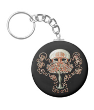 Keychains with jellyfish designs, based on the drawings of Ernst Haeckel