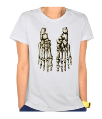 Bones of the human foot, women's tee-shotrsw