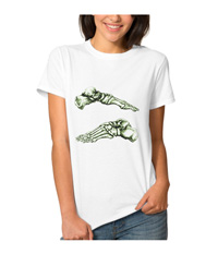 Bones of the human foot, women's tee-shotrsw