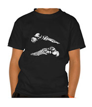 Bones of the human feet kid's tee-shirts