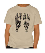 Bones of the human feet kid's tee-shirts