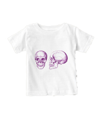 Deatails of the human skull singularly and in groups, in various colors and arrangements. Kid's t-shirts