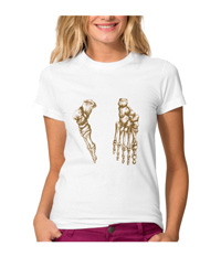 Bones of the human foot, women's tee-shotrsw