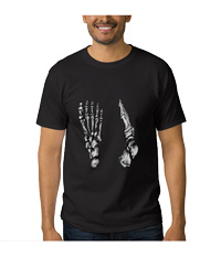 Bones of the human foot, men's tee shirts