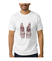 Bones of the human foot, men's tee shirts