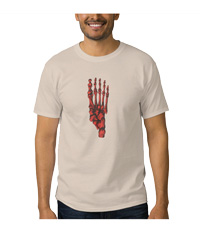 Bones of the human foot, men's tee shirts