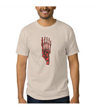 Bones of the human foot, men's tee shirts