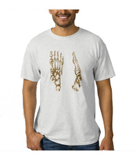 Bones of the human foot, men's tee shirts