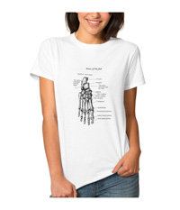 Bones of the human foot, women's tee-shotrsw