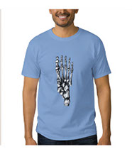 Bones of the human foot, men's tee shirts