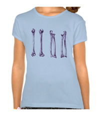 bones of the lower limb, tee-shirts