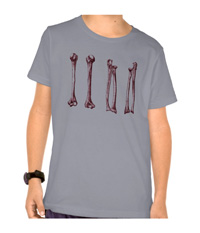 bones of the lower limb, tee-shirts