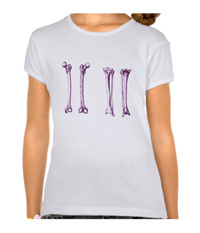 bones of the lower limb, tee-shirts