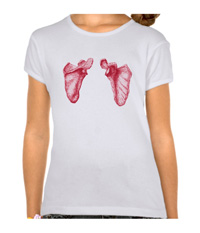 Bones of the human shoulder on kid's t-shirt