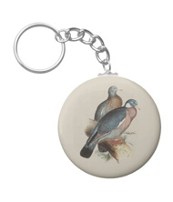 Keychains with bird drawings from the works of John Gould 